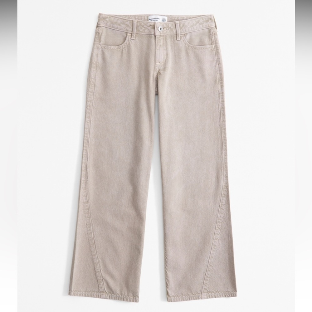 Abercrombie Kids Girls Beige Baggy Jeans 9/10 LONG